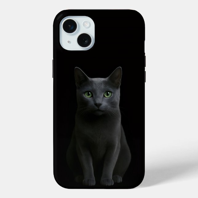 Coques Case-Mate iPhone Chat bleu russe Black 4 Luxe (Verso)