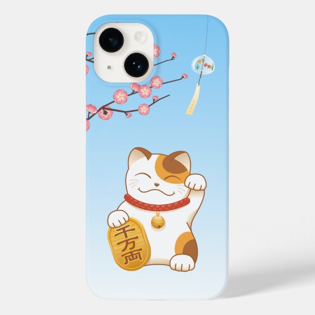 Coques Case-Mate iPhone Chat chanceux japonais, Calico Maneki Neko (Verso)