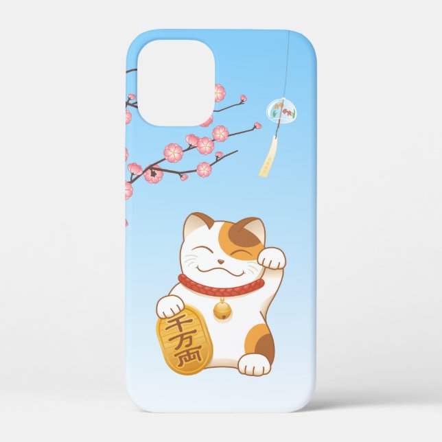 Coques Case-Mate iPhone Chat chanceux japonais, Calico Maneki Neko (Verso)