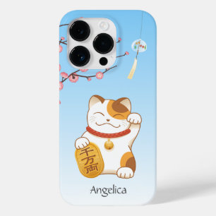 Coque Pour iPhone 14 Pro Chat chanceux japonais, calicot Maneki Neko