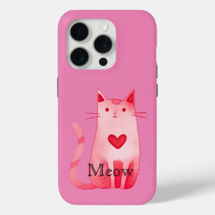 Coque Case-Mate iPhone Chat Coeur rose Meow