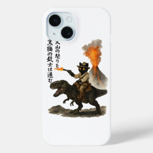 Coque Case-Mate iPhone Chat cowboy noir épique chevauchant un dinosaure a