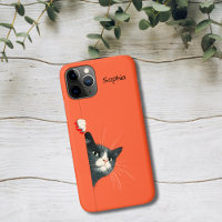Chat Curieux qui Jette un Coup d'Œil
