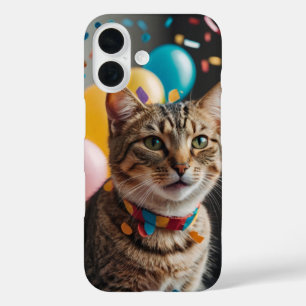 Coque Pour iPhone 16 Chat d'anniversaire