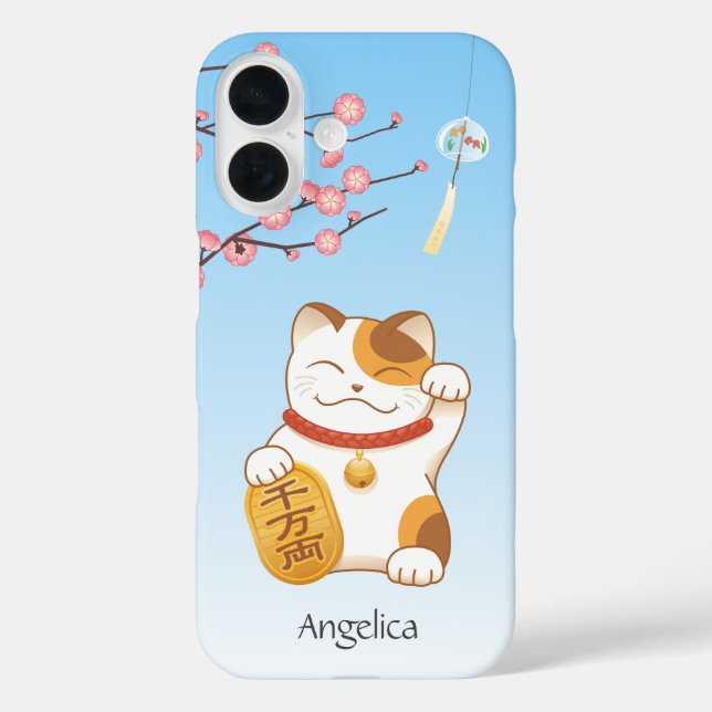 Coques Case-Mate iPhone Chat de chance japonais, Maneki Neko calicot (Verso)