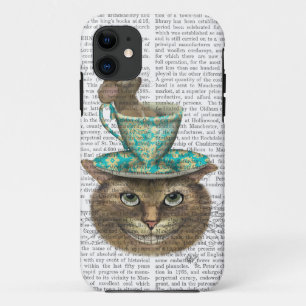 Coque Case-Mate iPhone Chat de Cheshire avec la tasse sur la tête
