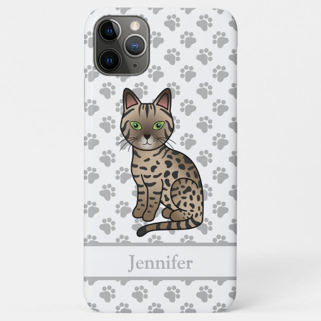 Coques Case-Mate iPhone Chat de dessin animé mignon Egyptian Mau Bronze &  (Dos)