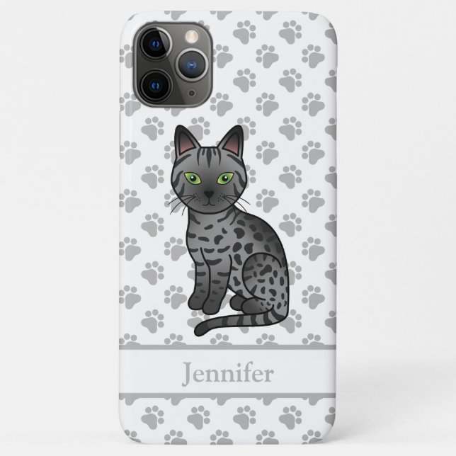 Coques Case-Mate iPhone Chat de dessin animé mignon Egyptian Mau fumée & n (Dos)