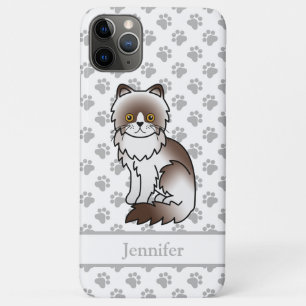 Case-Mate iPhone Case Chat de dessin animé mignon Persan bicolore au cho