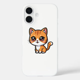Coque Pour iPhone 16 Chat de dessin animé tabby orange adorable