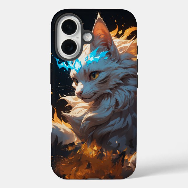 Coques Case-Mate iPhone Chat de flamme mystique familier (Verso)