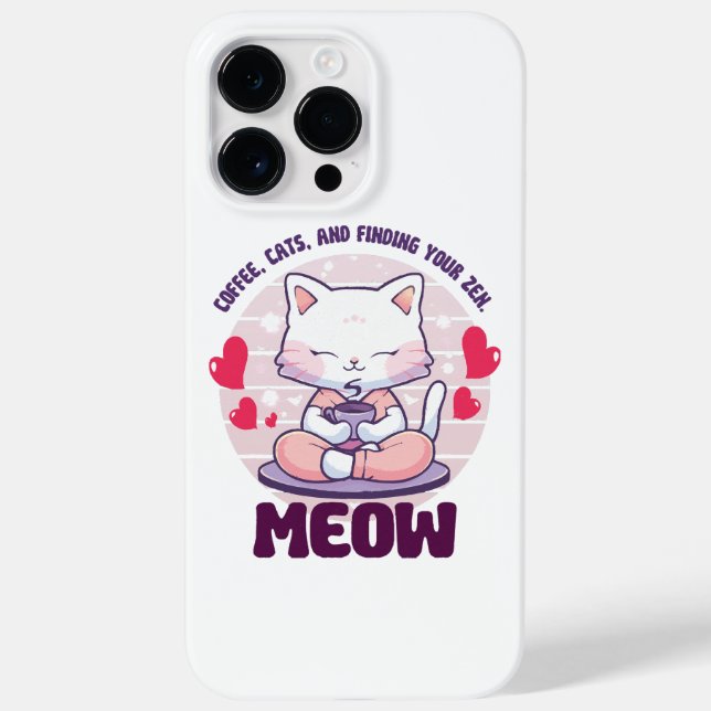 Coques Case-Mate iPhone Chat de méditation - Chat Kawaii (Verso)