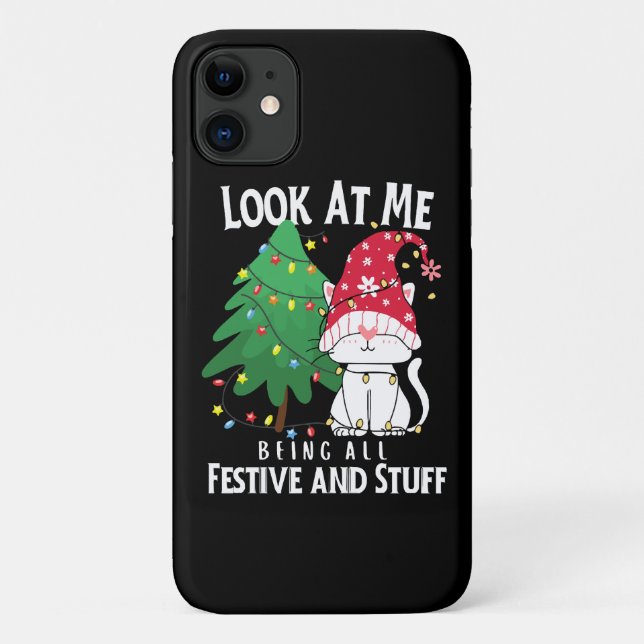 Coques Case-Mate iPhone Chat de Noël drôle de choses (Dos)