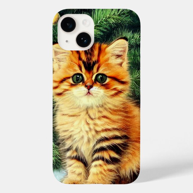 Coques Case-Mate iPhone Chat de Noël Vintage (Verso)