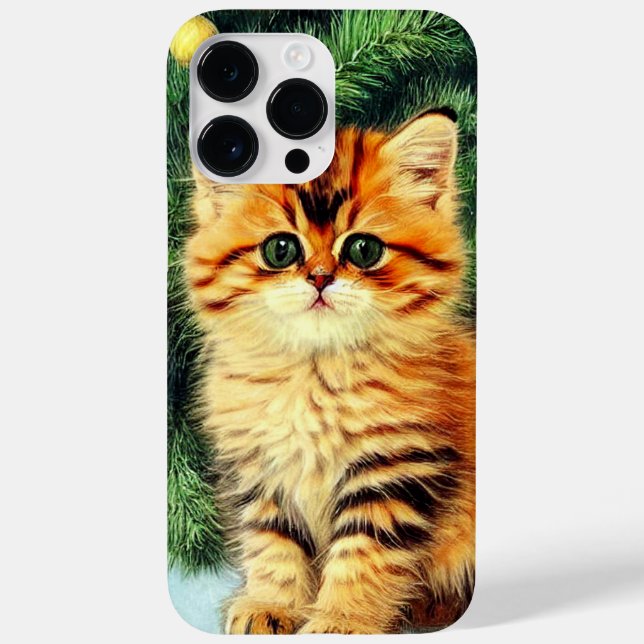 Coques Case-Mate iPhone Chat de Noël Vintage (Verso)