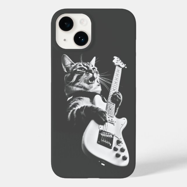 Coques Case-Mate iPhone Chat de Rock Jouant de la Guitare - Chat Guitare D (Verso)