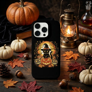 Coque iPhone 16 Pro Chat de sorcière de citrouille de chat noir Hallow
