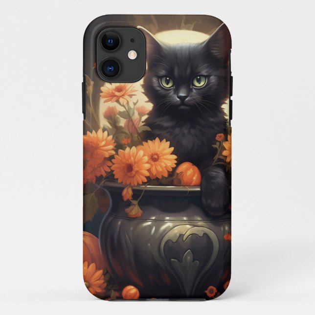 Coques Case-Mate iPhone Chat d'Halloween adorable (Dos)