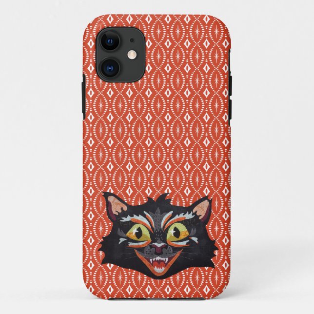 Coques Case-Mate iPhone Chat d'Halloween pointu (Dos)