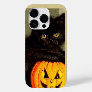 Coque Case-Mate iPhone Chat d'Halloween vintage et lanterne Jack-o’