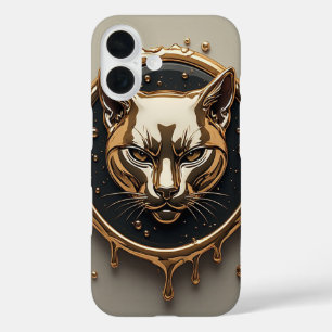 Coque Pour iPhone 16 Chat doré Luxueux portrait🐈