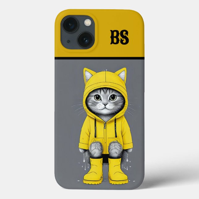 Coques Case-Mate iPhone Chat drôle dans les bottes de pluie - Humour de ch (Verso)