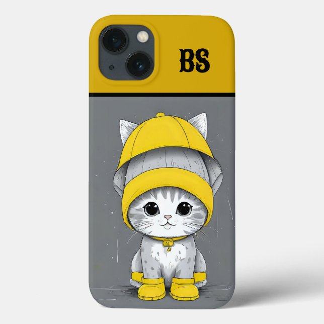Coques Case-Mate iPhone Chat drôle dans les bottes de pluie - Humour de ch (Verso)