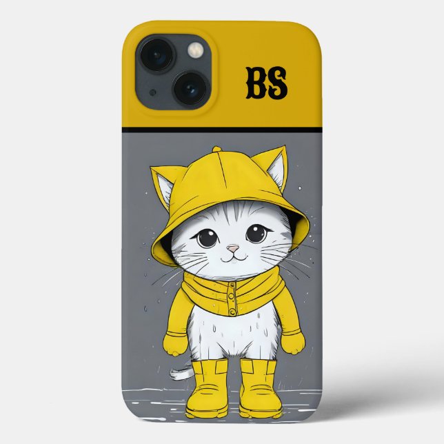 Coques Case-Mate iPhone Chat drôle dans les bottes de pluie - Humour de ch (Verso)