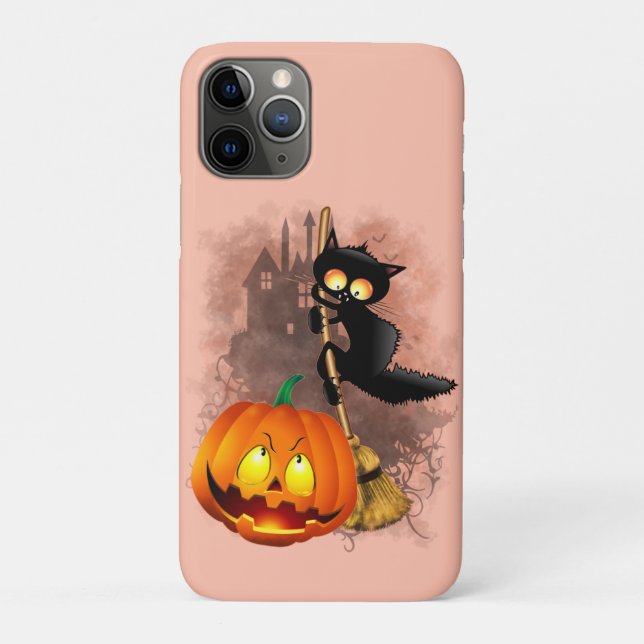 Coques Case-Mate iPhone Chat effrayé par Citrouille Fun Halloween caractèr (Dos)