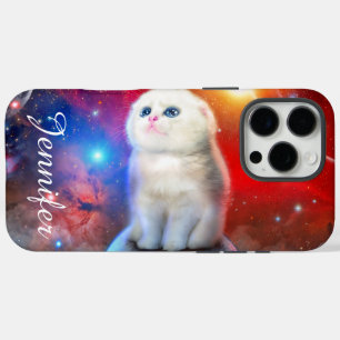 Coque iPhone 16 Pro Max Chat en train de pleurer dans l'espace