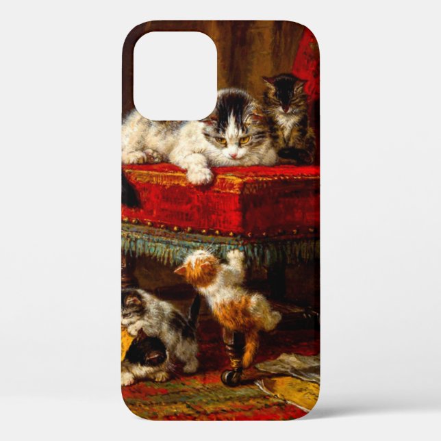 Coques Case-Mate iPhone Chat et chatons Jouer avec chaise (Verso)