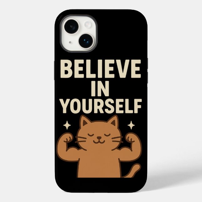 Coques Case-Mate iPhone Chat Flexing Motivationnel - "Croyez en vous-même" (Verso)