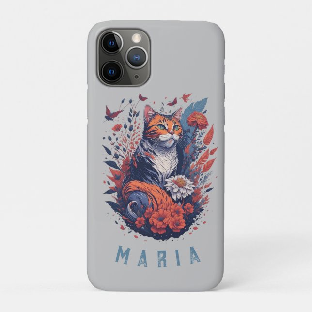 Coques Case-Mate iPhone Chat floral Nice Kitten personnalisé (Dos)