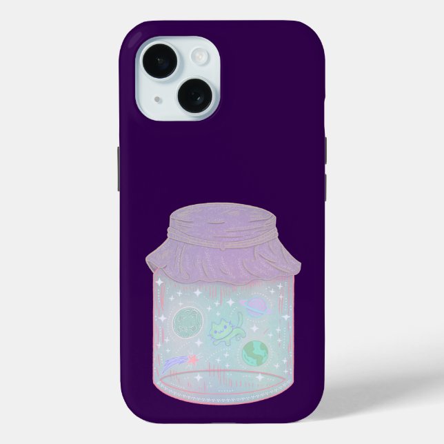 Coques Case-Mate iPhone Chat Galaxie dans un Pot | L'Art du Chat de l'Espa (Verso)