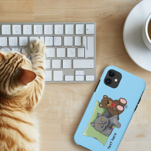 Case-Mate iPhone Case Chat gris ours en peluche