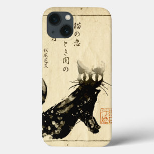 iPhone 13 Coque Chat japonais de filigrane (Sumi, Haiku)