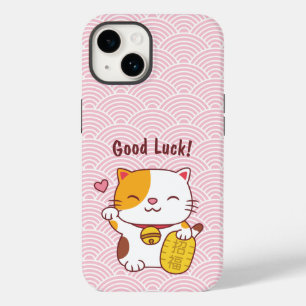 Coque Case-Mate iPhone Chat Japonais Maneki Neko Chanceux Rose