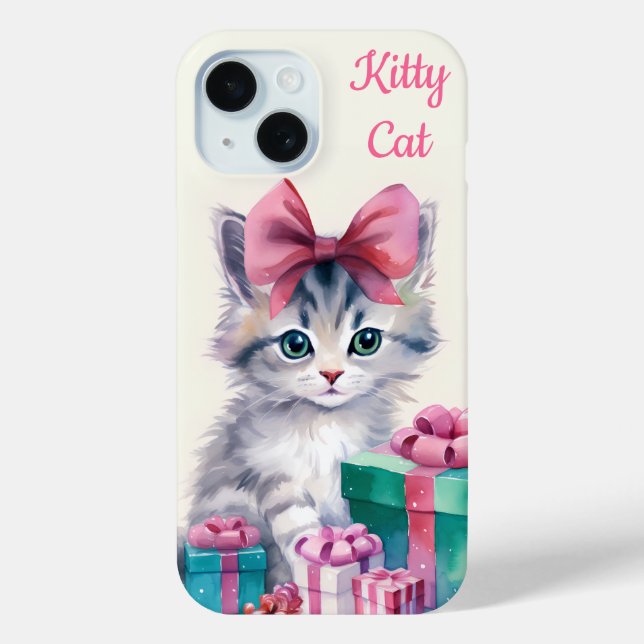 Coques Case-Mate iPhone Chat Kitty sucré Grosse chatte rose (Verso)