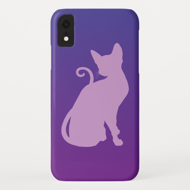 Coques Case-Mate iPhone Chat Lilas sur Fond Violet (Dos)