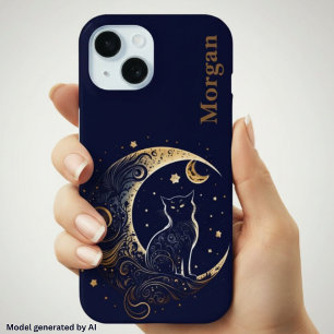 Coque Case-Mate iPhone Chat Lunaire Mystique - Cadeau Céleste Personnalis