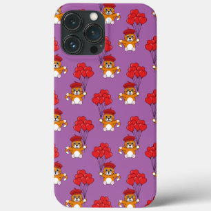Case-Mate iPhone Case Chat mignon avec Ballons de Coeur Rouge