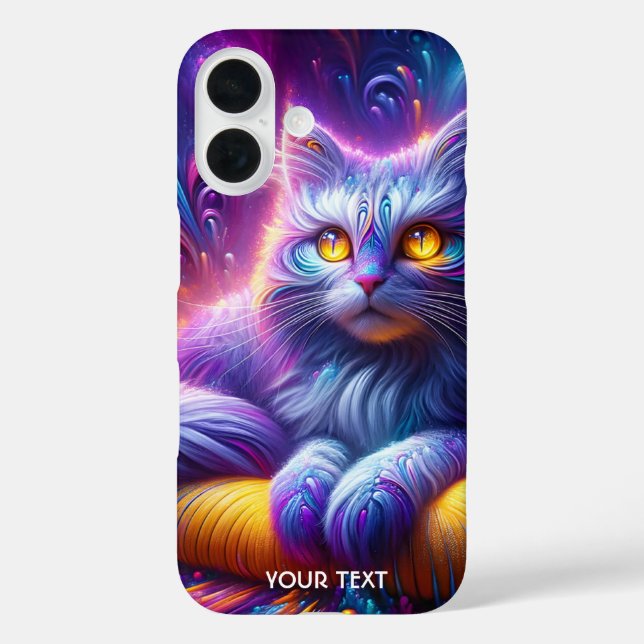Coques Case-Mate iPhone Chat mignon bleu violet Imaginaire (Verso)