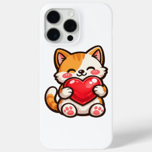Coque Case-Mate iPhone Chat Mignon Cœur – Chat Kawaii Enlaçant un Cœur Ro
