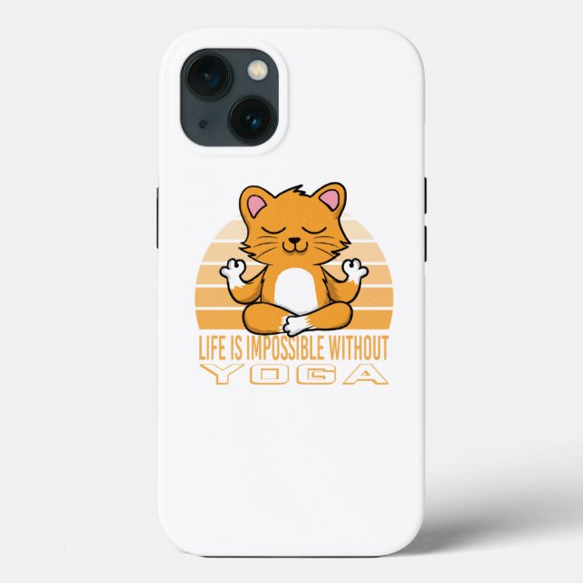 Coques Case-Mate iPhone Chat mignon drôle faisant du yoga. citations drôle (Verso)