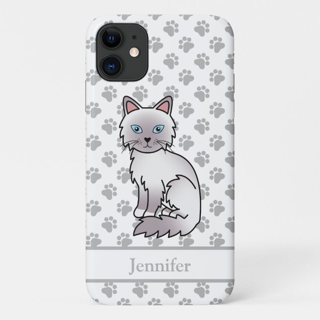 Coques Case-Mate iPhone Chat mignon Lilac Point Birman / Ragdoll & nom (Dos)