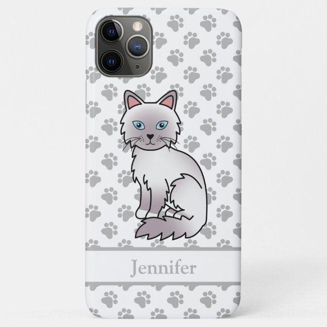Coques Case-Mate iPhone Chat mignon Lilac Point Birman / Ragdoll & nom (Dos)