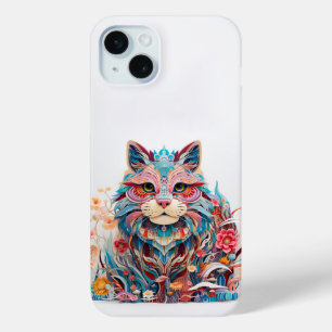 Coque Case-Mate iPhone Chat mignonne avec fleurs Papier Coupe