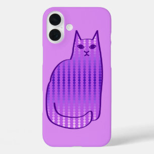 Coques iPhone 16 Plus Chat moderne du milieu du siècle, orchidée et viol