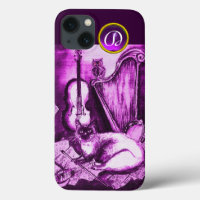 CHAT MUSICAL AVEC OWL EN ROSE PURPLE GEM MONOGRAM