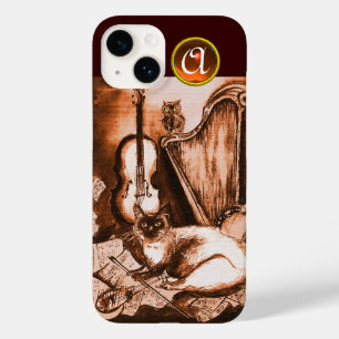 COQUE Case-Mate iPhone CHAT MUSICALE AVEC OWL DANS LE MONOGRAMME GEM SEPI